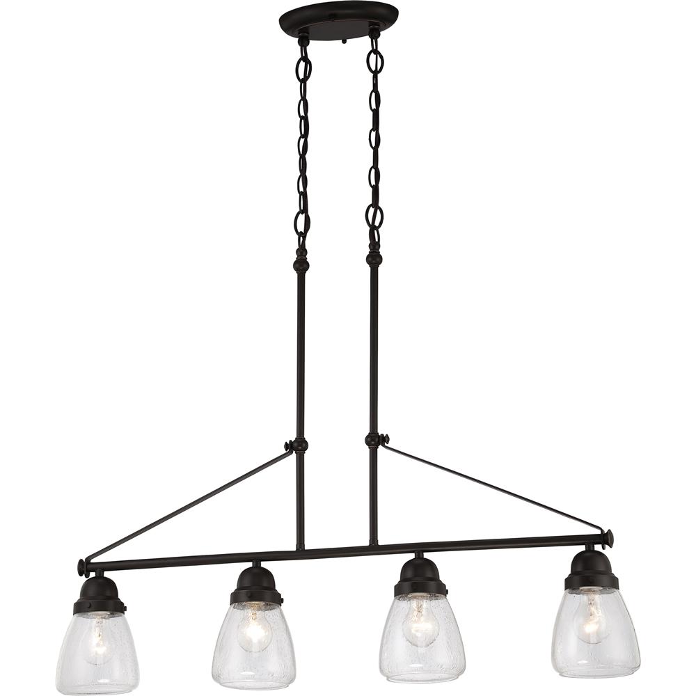 Nuvo Lighting 60/5548  Laurel - 4 Light Trestle with Clear Seeded Glass in Sudbury Bronze Finish